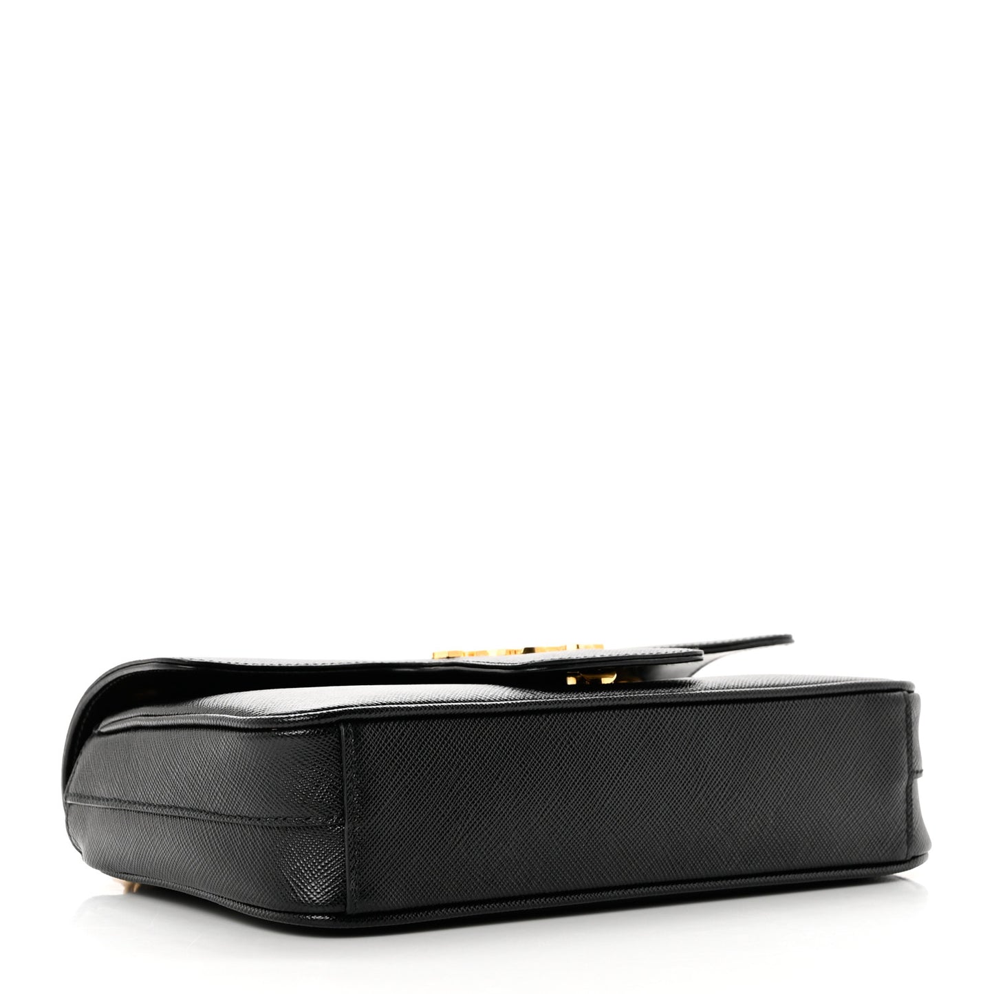 Saffiano Flap Shoulder Bag Black