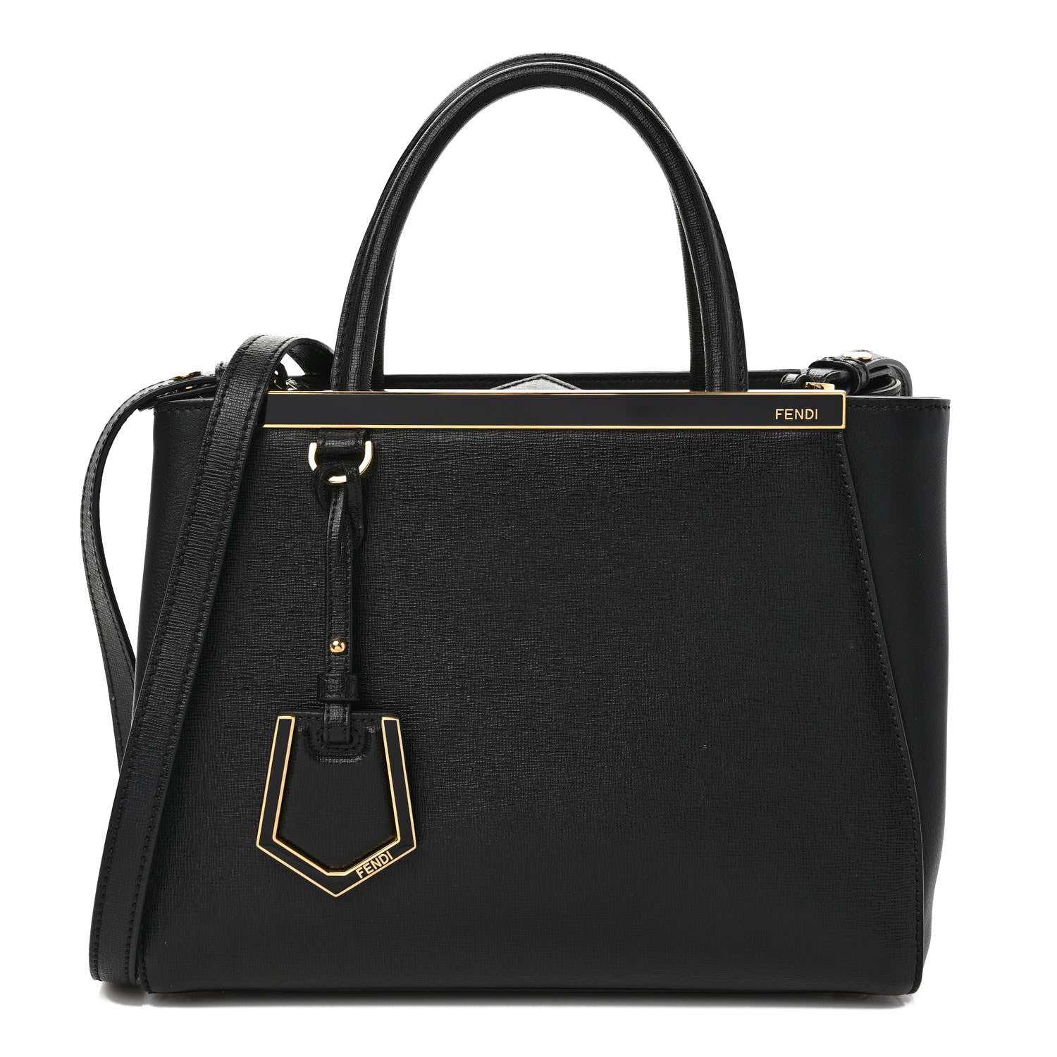 Fendi Vitello Elite Petite 2Jours Tote Black 1 of 8