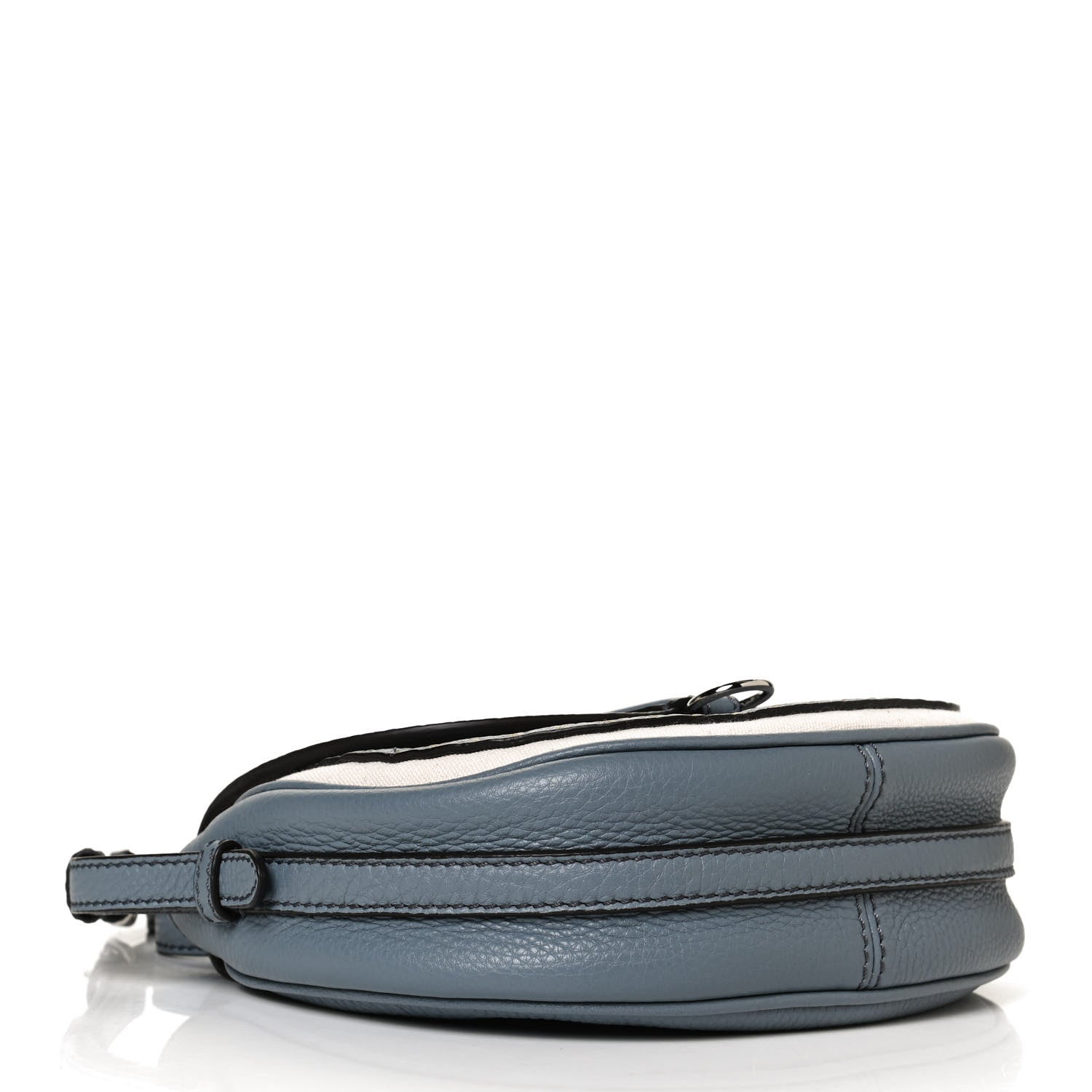 Fendi Cuoio Romano Selleria Seville Canvas Round Saddle Bag Nube Grezzo 4 of 11