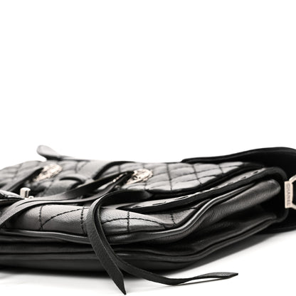 Chanel Goatskin Quilted Paris Dallas Saddle Bag Black 18 of 21