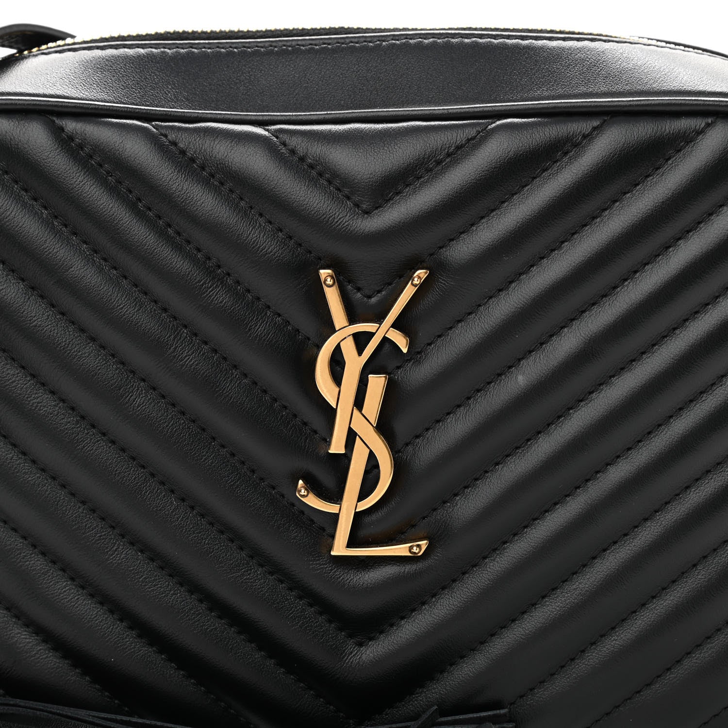 Saint Laurent Calfskin Matelasse Monogram Lou Camera Bag Black 8 of 10
