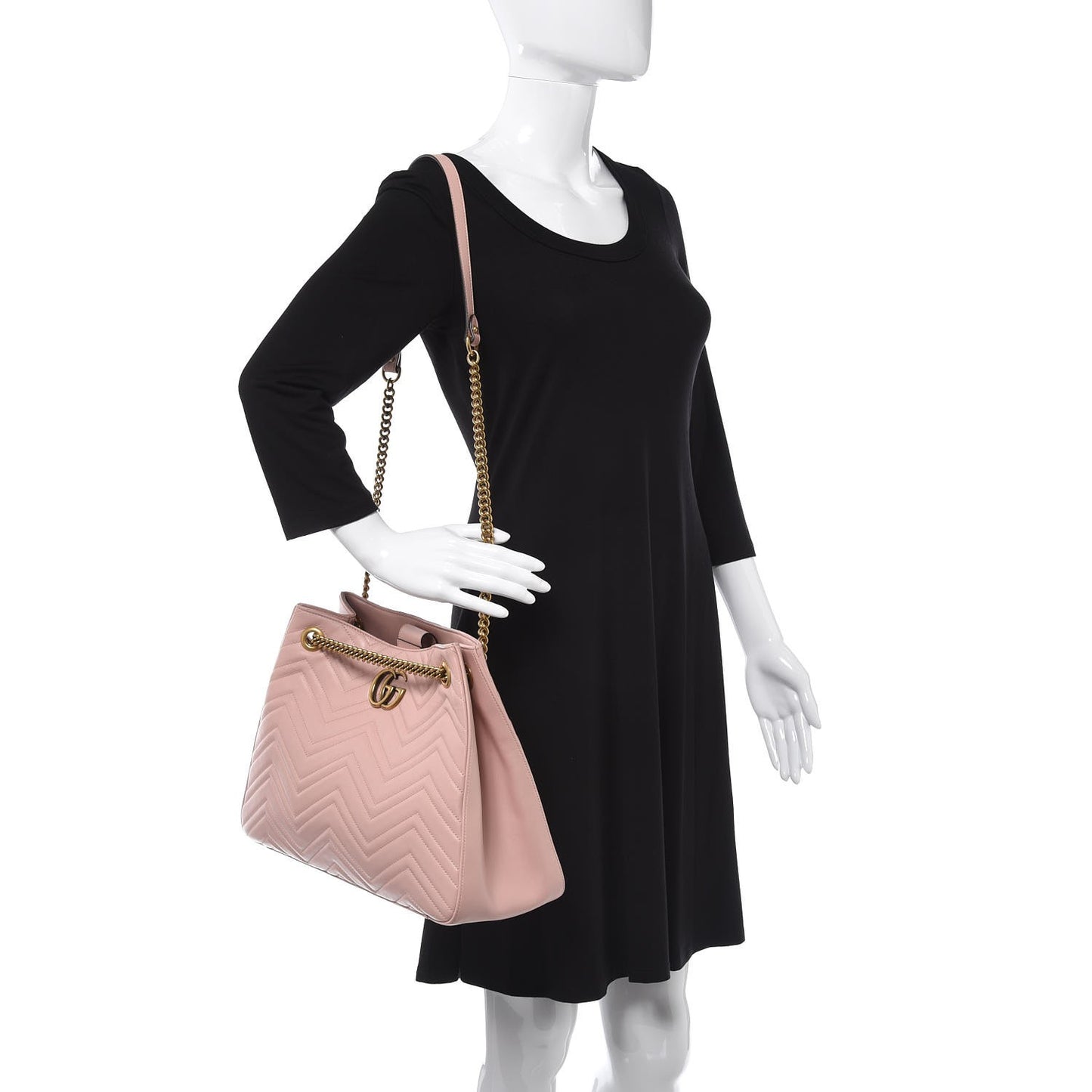 Calfskin Matelasse Medium GG Marmont Shoulder Tote Bag Perfect Pink