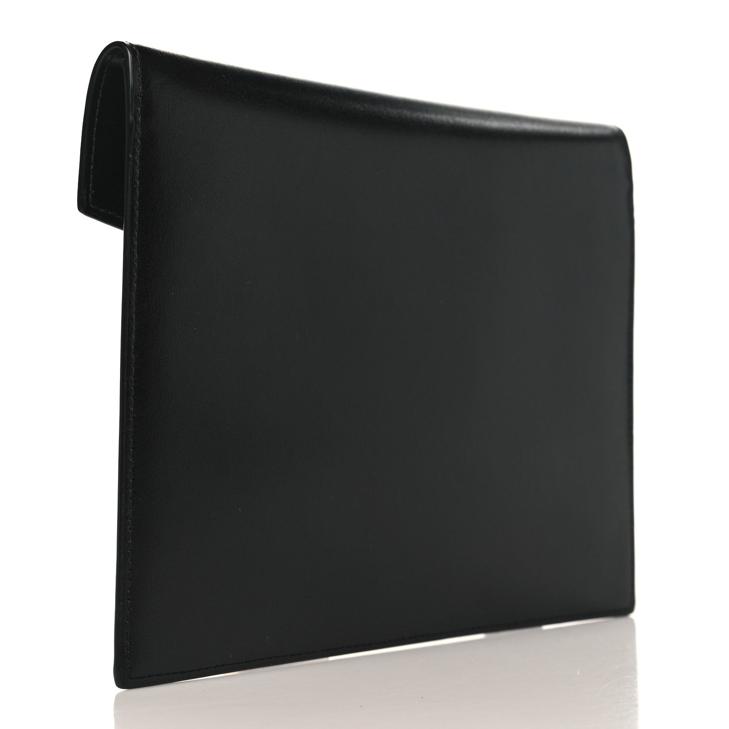 Smooth Shiny Calfskin Monogram Uptown Baby Pouch Black