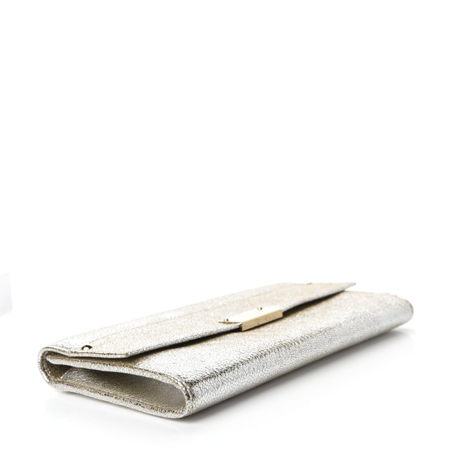 Jimmy Choo Metallic Calfskin Reese Clutch Wallet Champagne 4 of 10