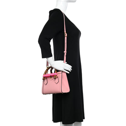 Gucci Wonka Grain Calfskin Mini Diana Tote Bag Wild Rose Fuxia Fluo 2 of 14
