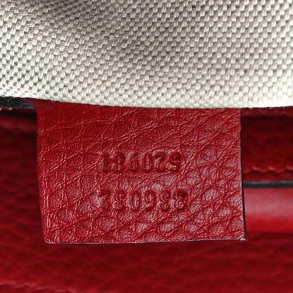 Gucci Calfskin Small Bamboo Shopper Tote Red 6 of 9
