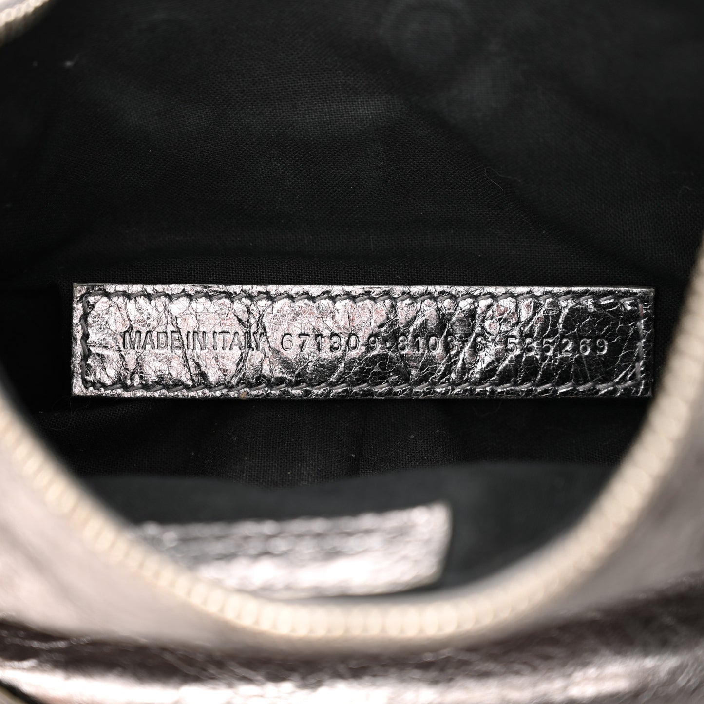 Metallic Agneau Arena Le Cagole Shoulder Bag XS Silver