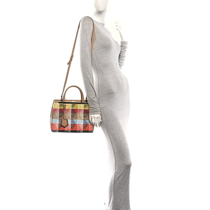Fendi Woven Raffia Vitello Printed Petite 2Jours Tote Multicolor 2 of 10