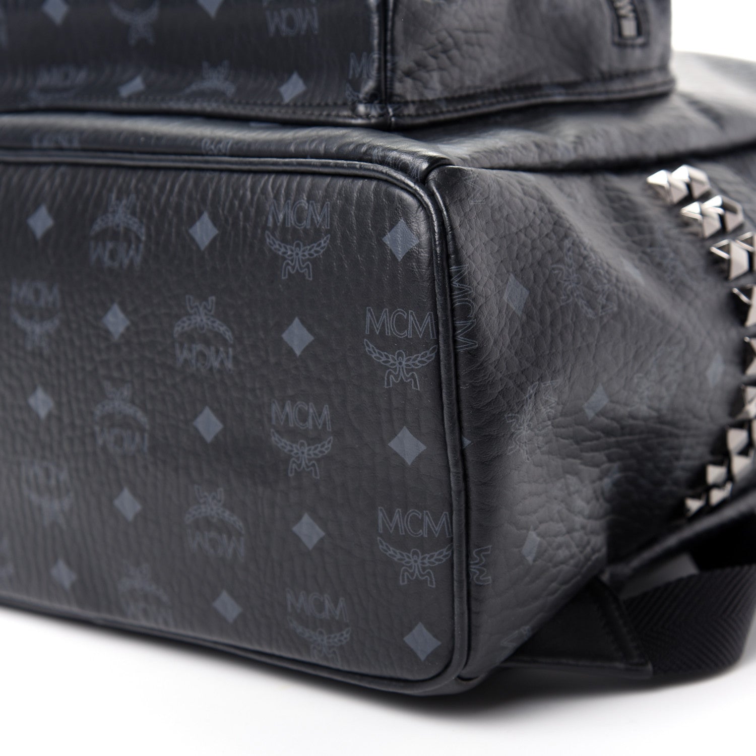 MCM Visetos Medium Side Studs Stark Backpack Black 6 of 8