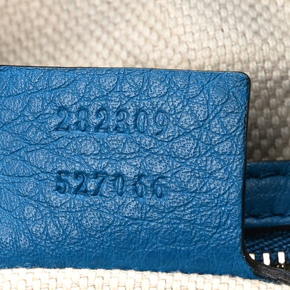 Gucci Pebbled Calfskin Medium Soho Shoulder Bag Riviera Blue 7 of 16