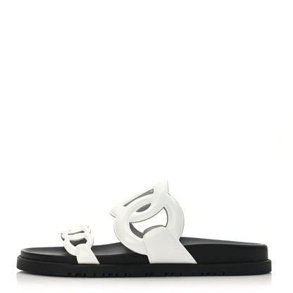 Hermes Nappa Womens Extra Sandals 38 White 1 of 8