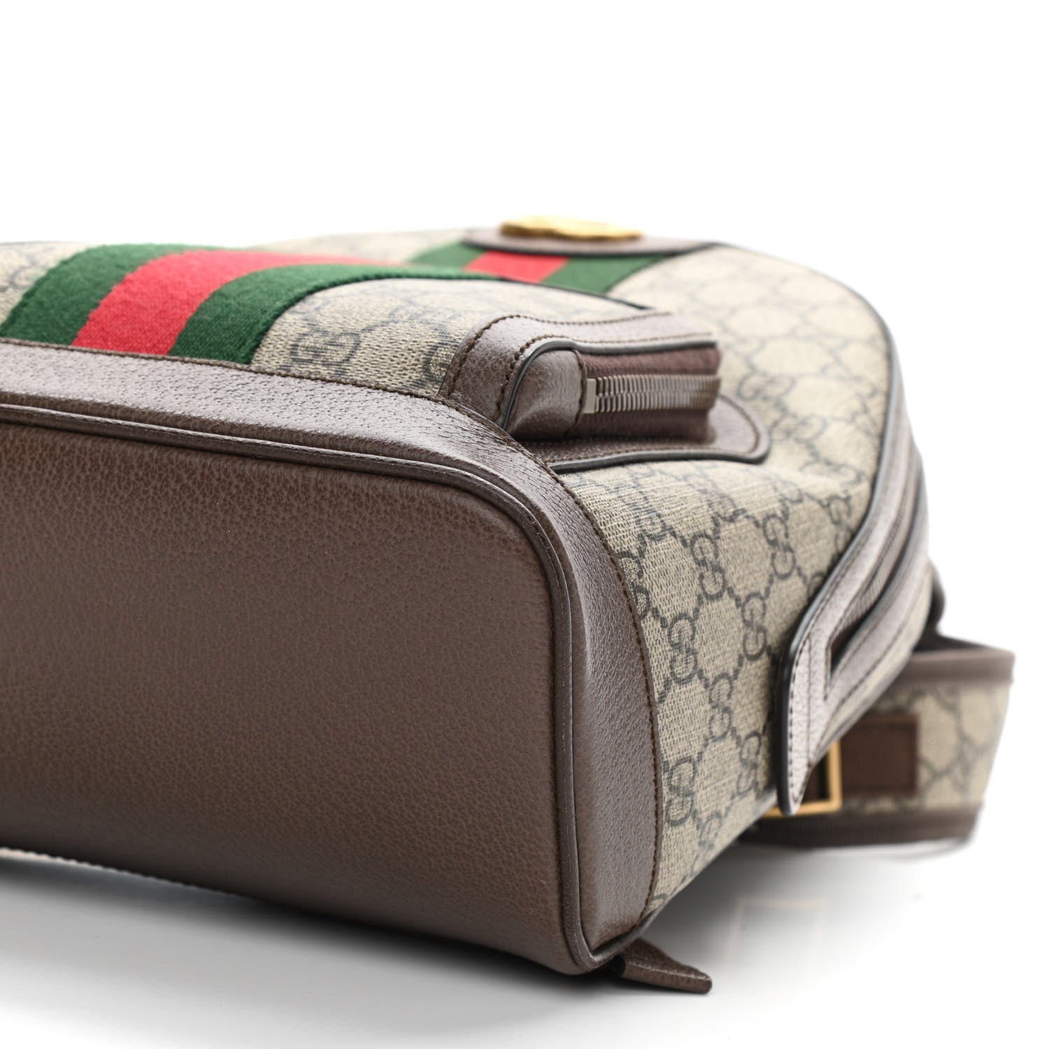 Gucci GG Supreme Monogram Calfskin Web Small Ophidia Day Backpack Beige Ebony New Acero 10 of 11