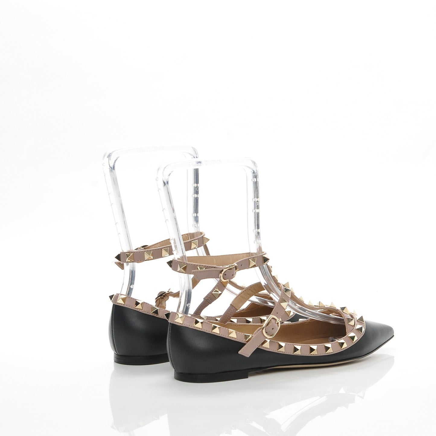 Nappa Rockstud Cage Ballerina Flats 35.5 Black Poudre