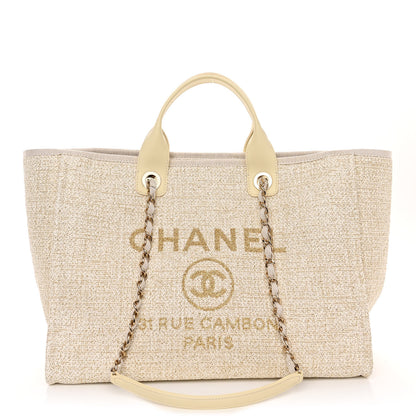 Chanel Lurex Boucle Medium Deauville Tote White 1 of 9