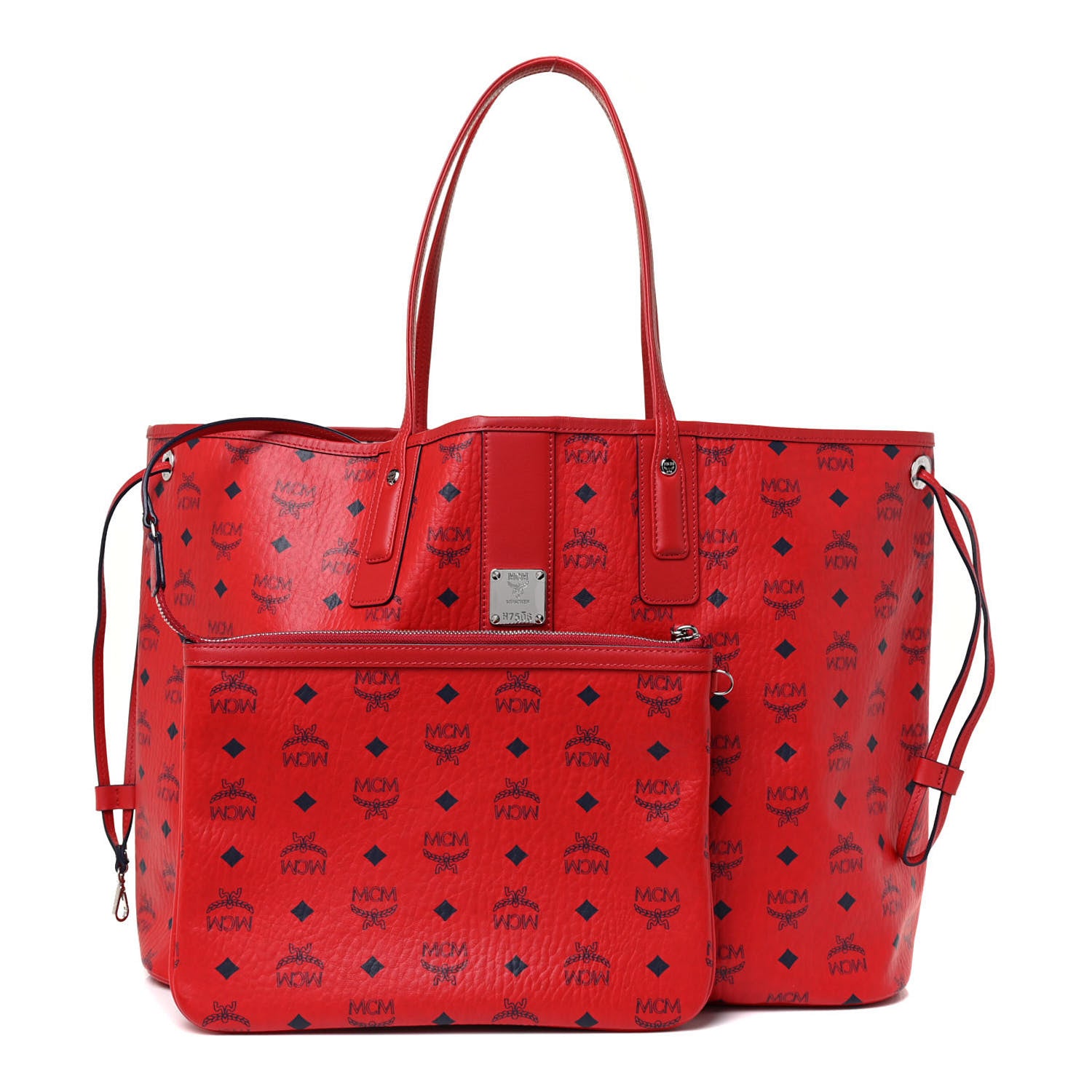 MCM Visetos Large Liz Reversible Shopper Tote Ruby Red 1 of 17