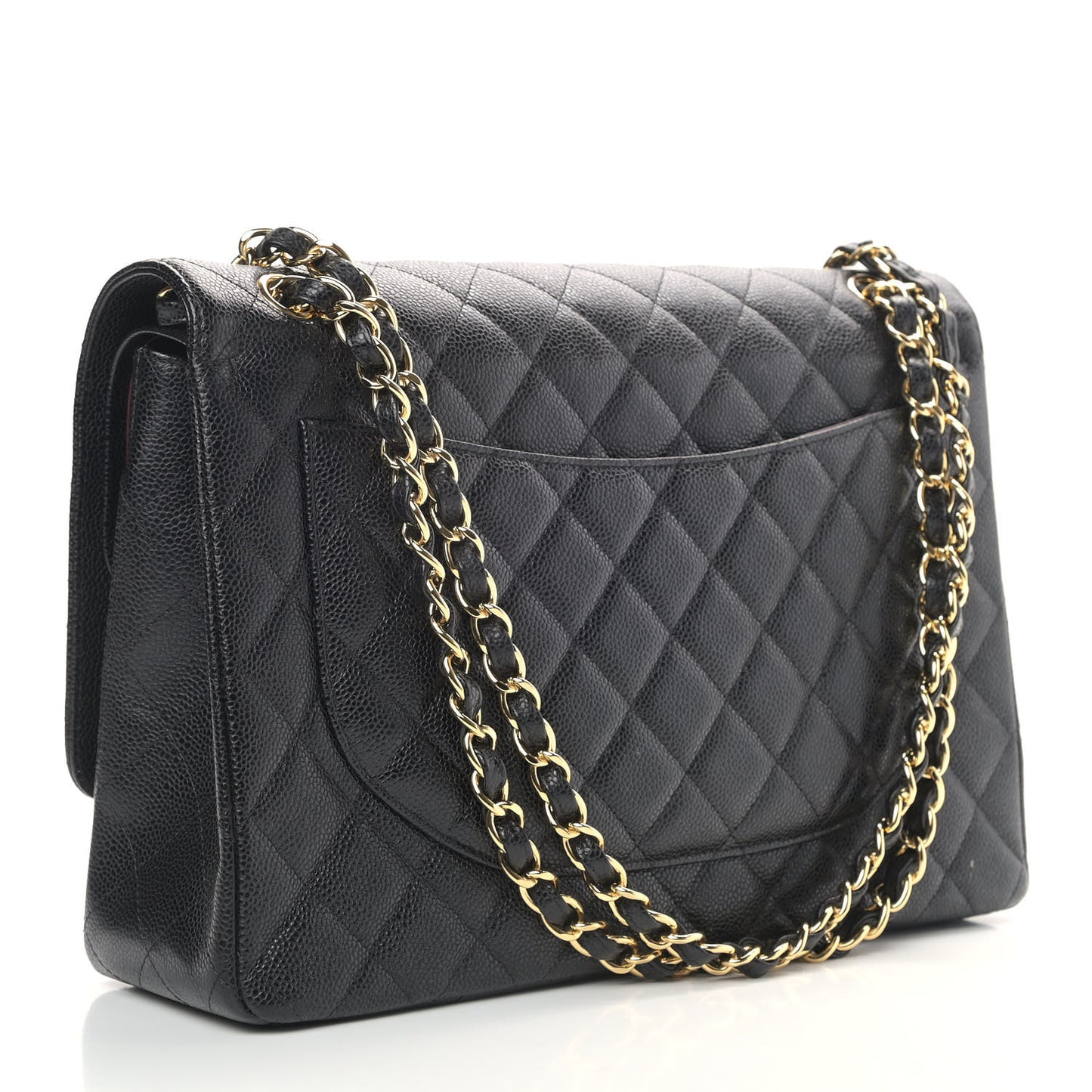 Caviar Quilted Maxi Double Flap Black