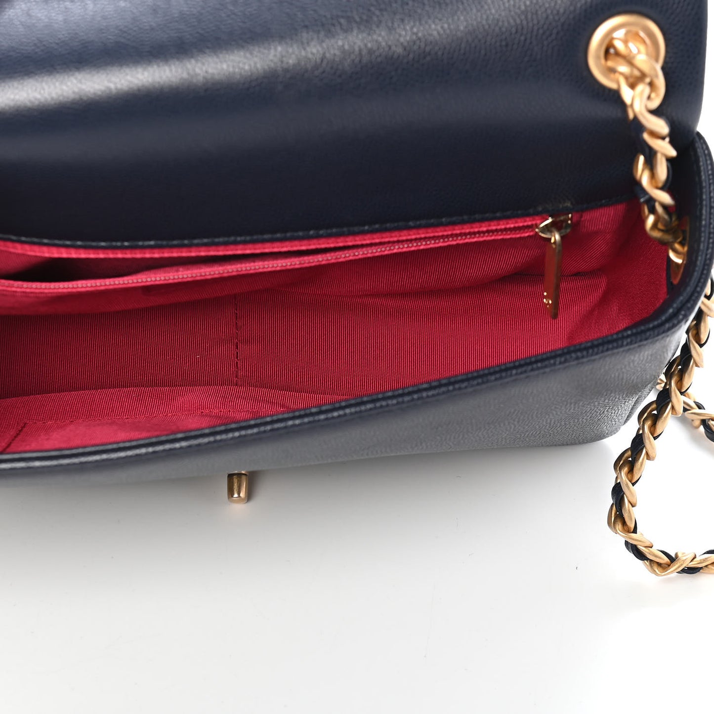 Caviar Quilted Medium Fashion Therapy Flap Navy Blue