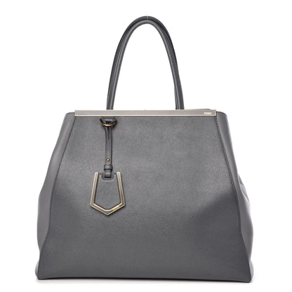 Fendi Vitello Elite Large 2Jours Tote Grigio Grigio Chiaro 1 of 11