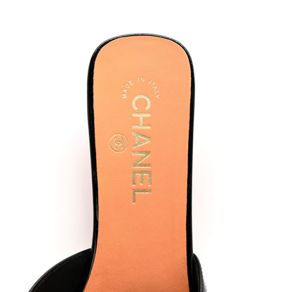 Chanel Patent Calfskin Mules 37.5 Orange Black 7 of 12