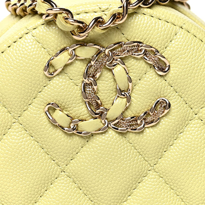 Chanel Caviar Quilted French New Wave Round Clutch With Chain Light Green 8 of 10