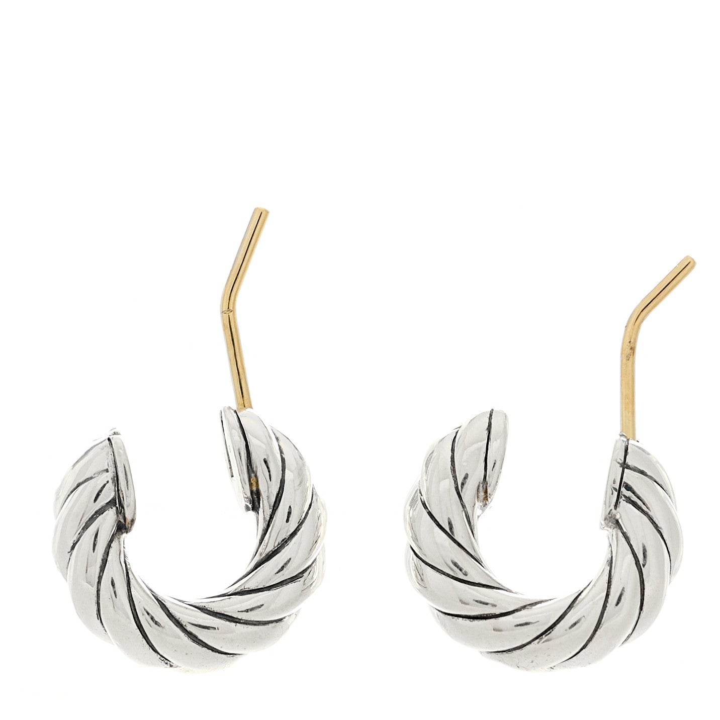 Sterling Silver Sculpted Cable Micro Huggie Hoop Earrings