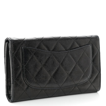 Chanel Glazed Calfskin Quilted Reissue Long Flap Wallet Black 3 of 12