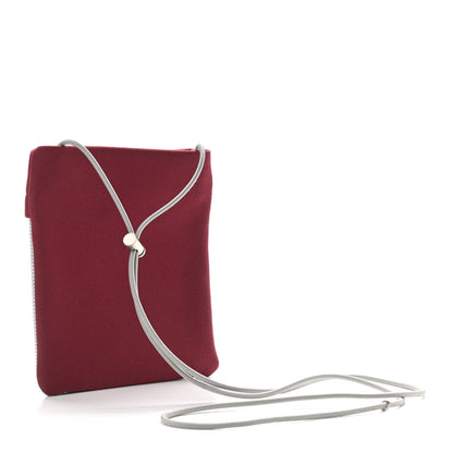 Prada Neoprene Mesh Pouch Burgundy Silver 3 of 9
