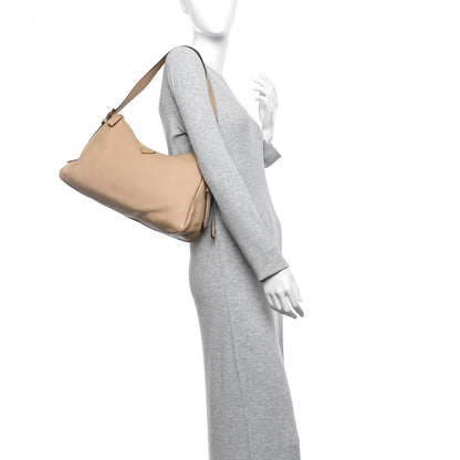 Prada Soft Calfskin Large Aimée Shoulder Bag Travertine 2 of 10