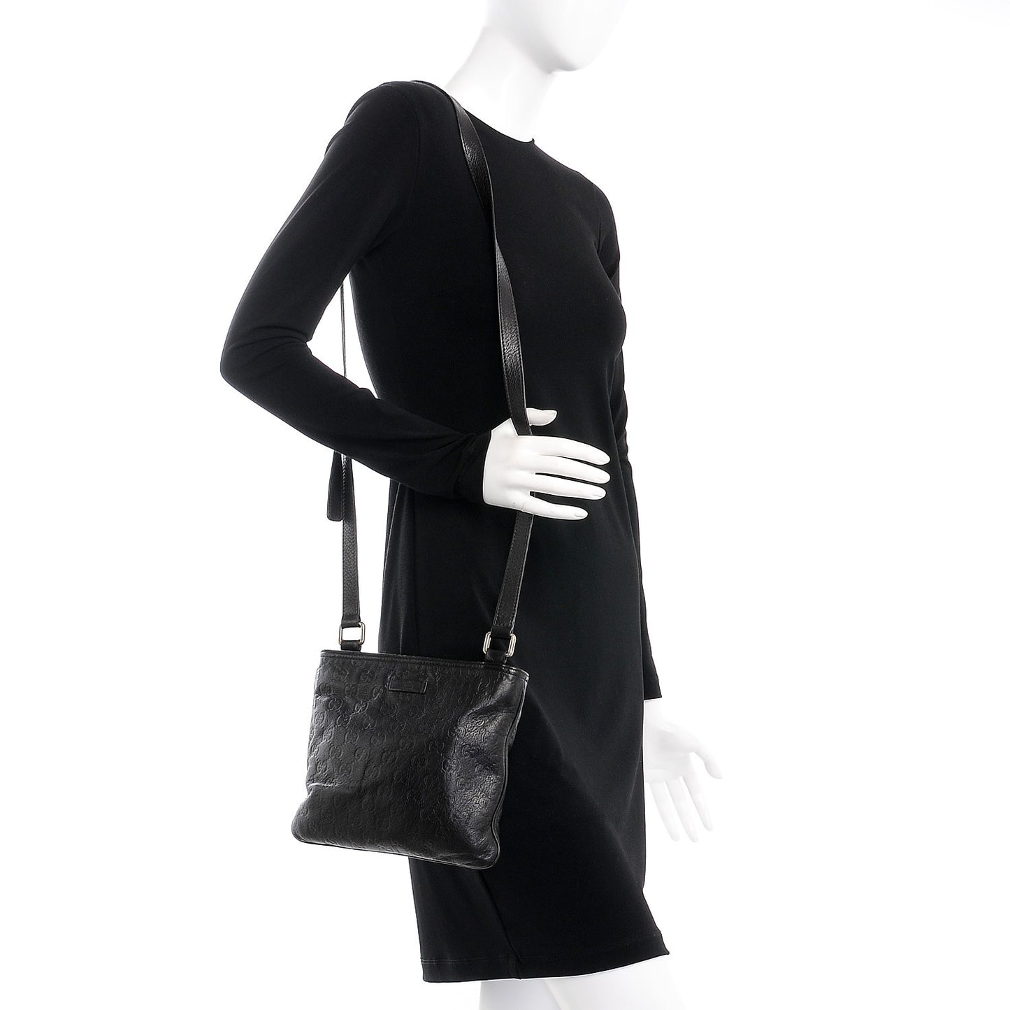 Guccissima Small Flat Messenger Bag Dark Brown
