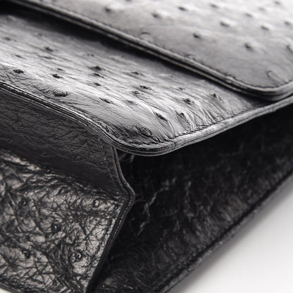 Chanel Ostrich Medium Single Flap Black 12 of 15