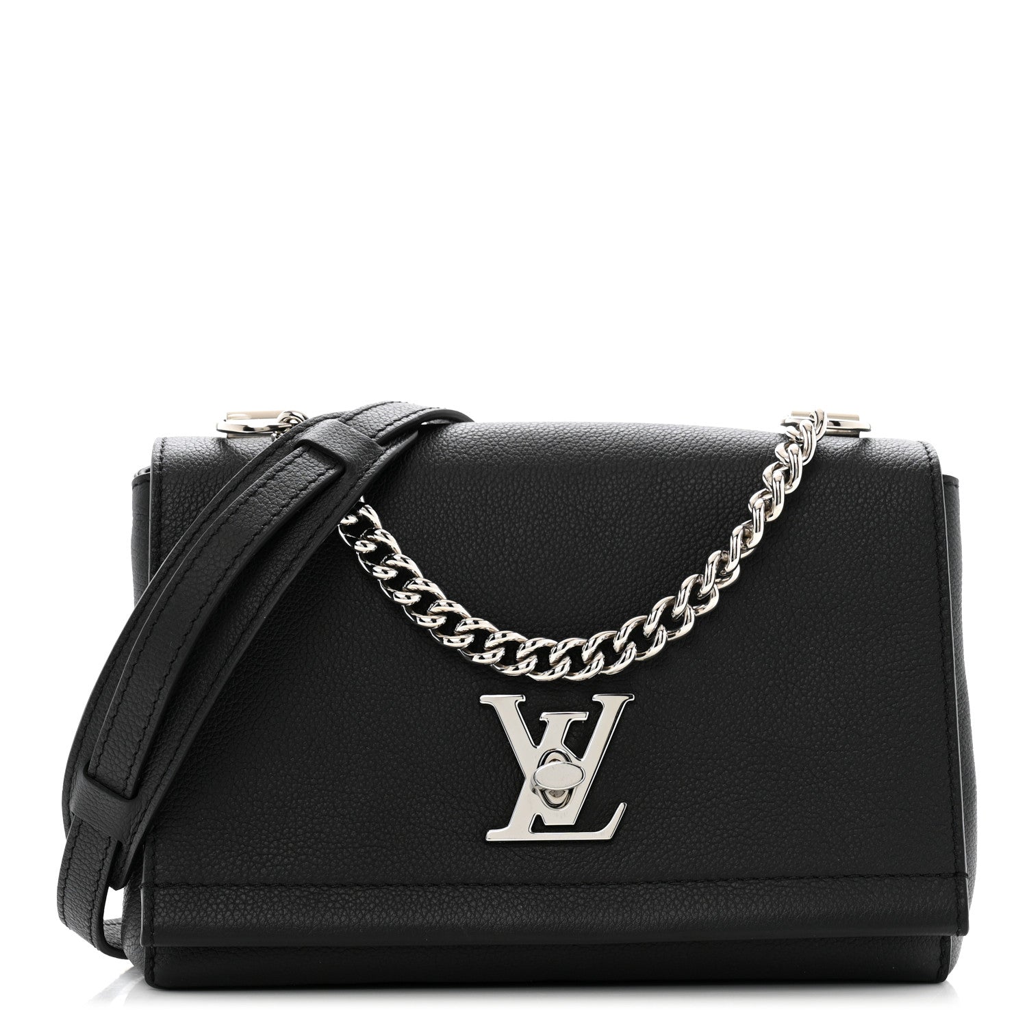Louis Vuitton Calfskin Lockme II Chain Bag BB Black 1 of 9