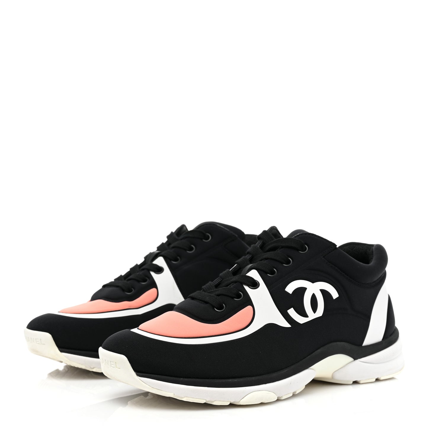 Lycra Fabric Womens CC Sneakers 38.5 Black White Pink
