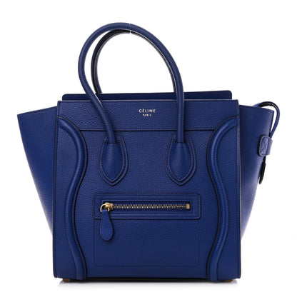 Celine Drummed Calfskin Micro Luggage Indigo 1 of 9