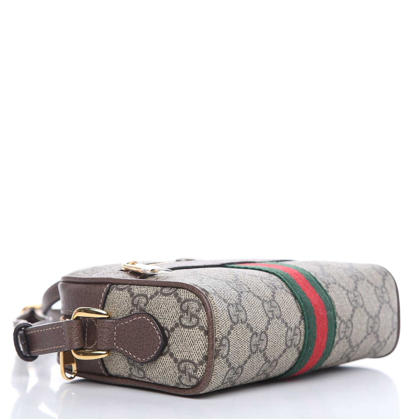 GG Supreme Monogram Web Mini Ophidia Shoulder Bag Brown