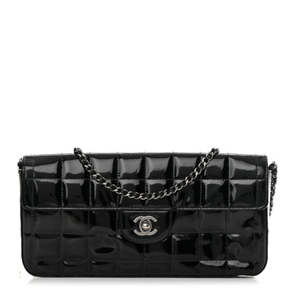 Chanel Patent Quilted East West Chocolate Bar Flap Black 1 of 14