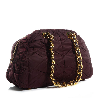 Prada Tessuto Nylon Chevron Catena Bag Prugna 3 of 10