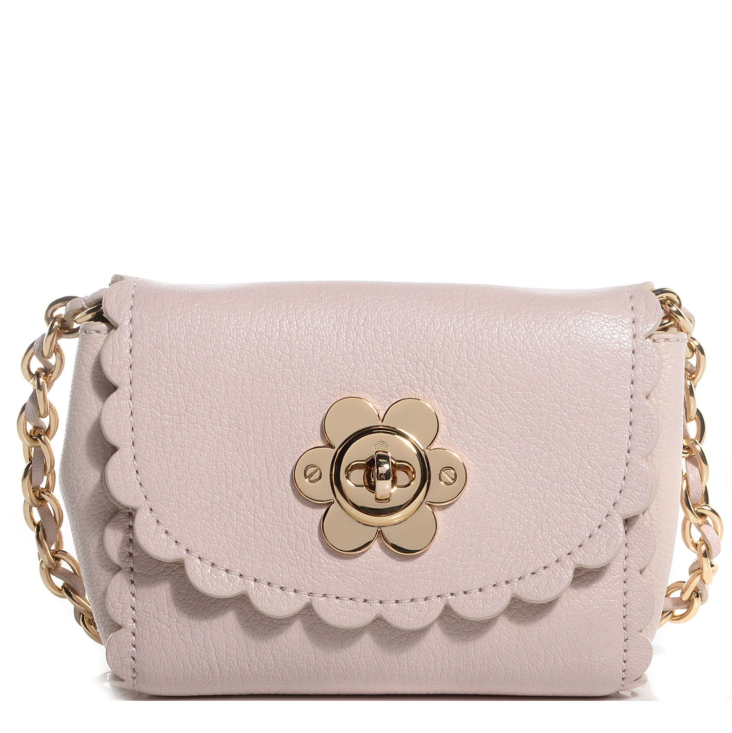 Mulberry Soft Matte Pebbled Flower Lock Crossbody Bag Beige 1 of 10