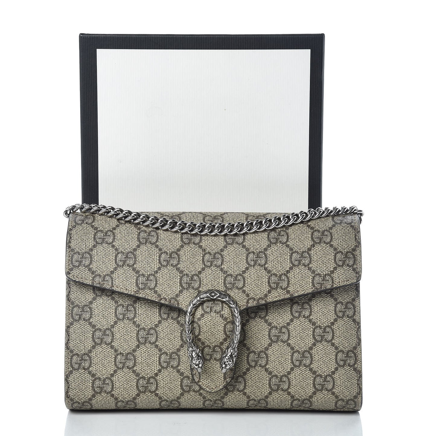 GG Supreme Monogram Mini Dionysus Chain Wallet Beige Taupe