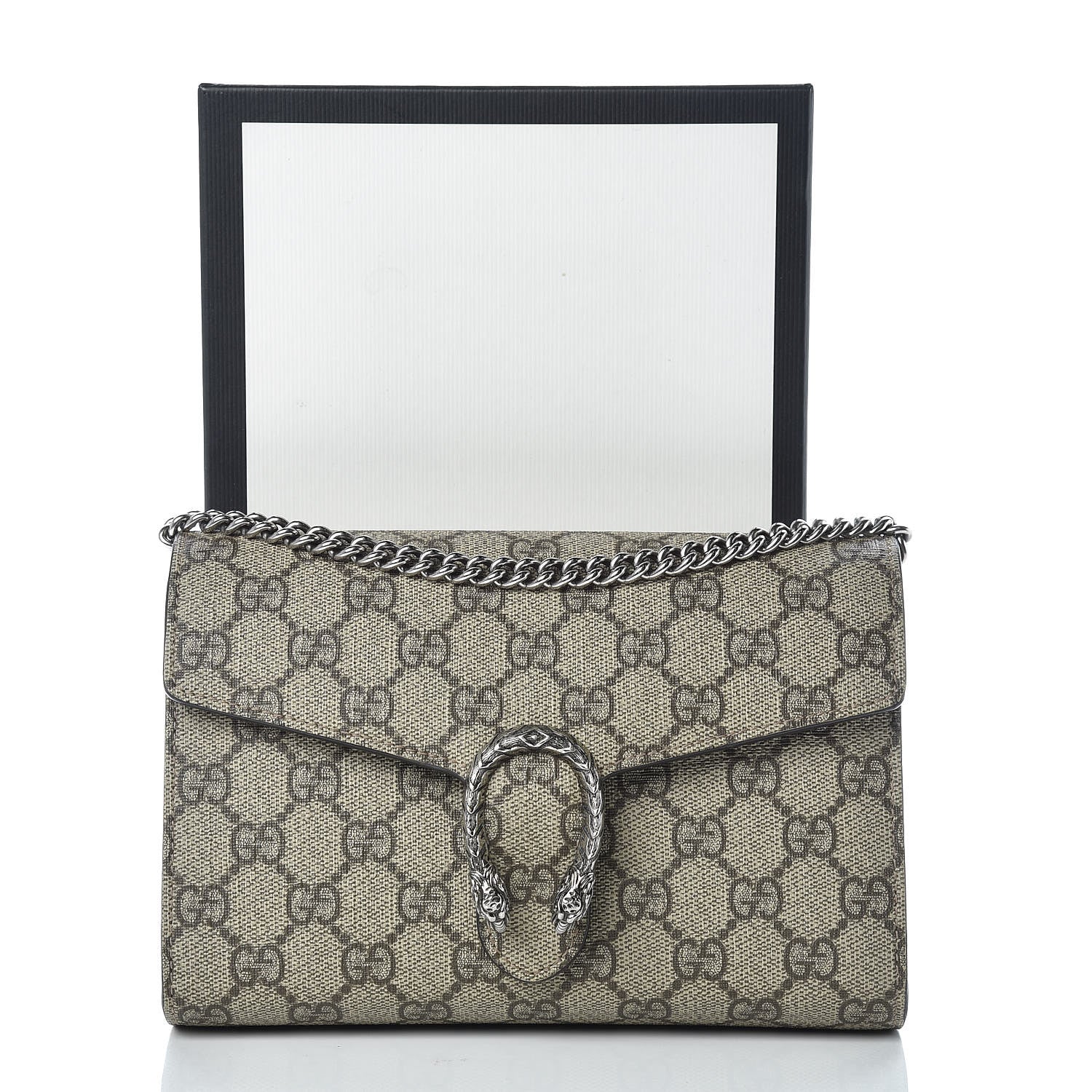 Gucci GG Supreme Monogram Mini Dionysus Chain Wallet Beige Taupe 11 of 11