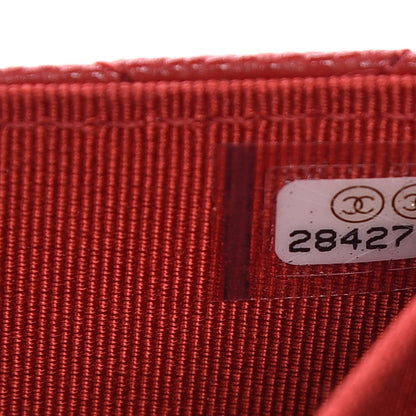 Chanel Caviar Quilted Flap Card Holder Wallet Red 8 of 9