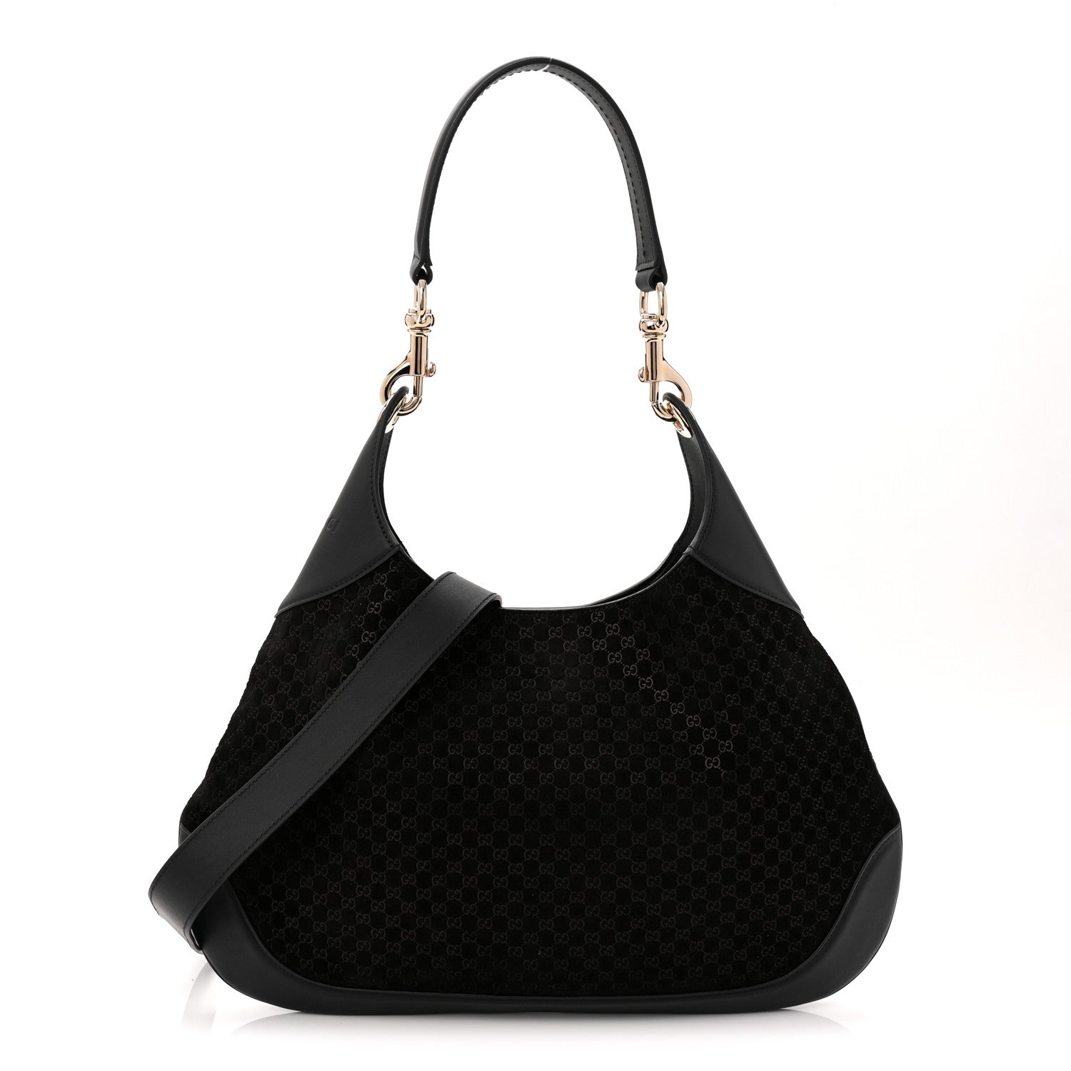 Gucci Suede Micro GG Calfskin B Medium Shoulder Bag  Arabella Black 1 of 10