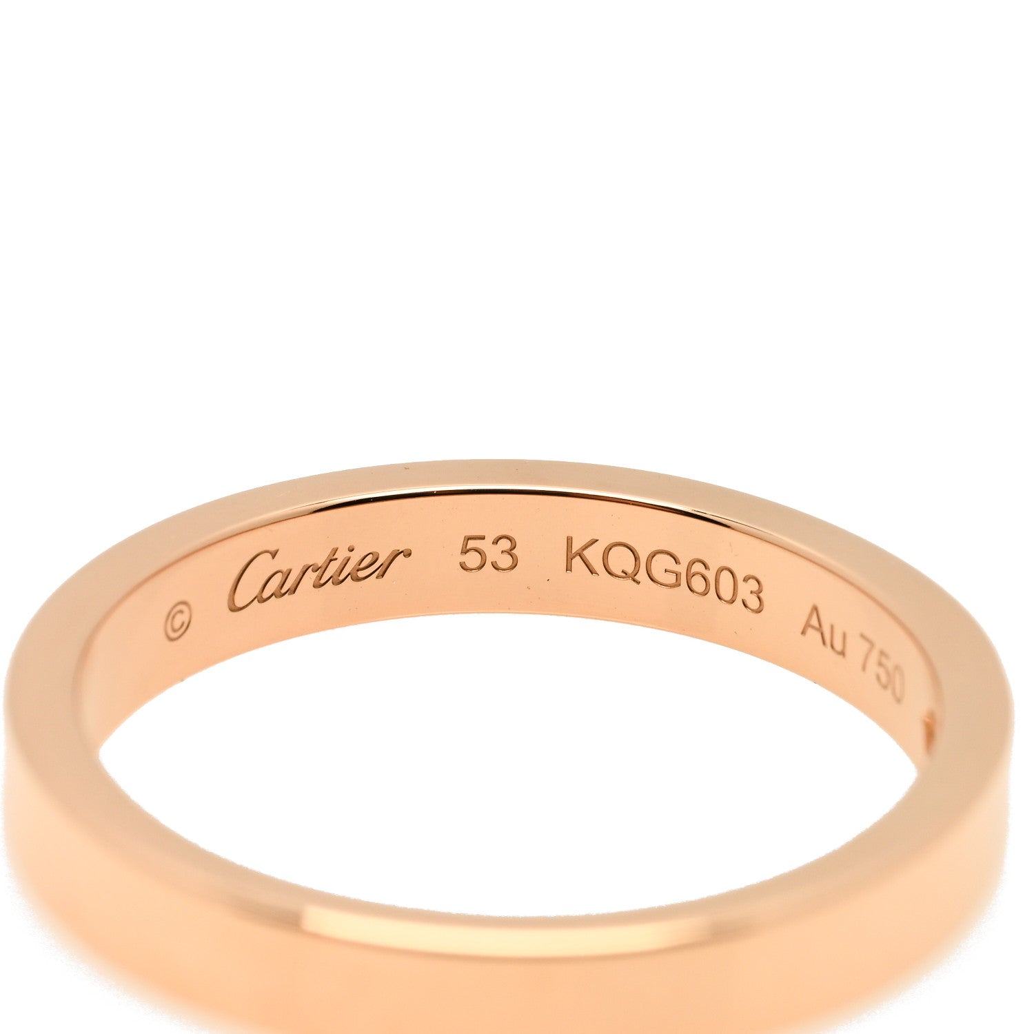 Cartier 18K Pink Gold Diamond 3mm C De Cartier Wedding Band Ring 53 6.5 4 of 4