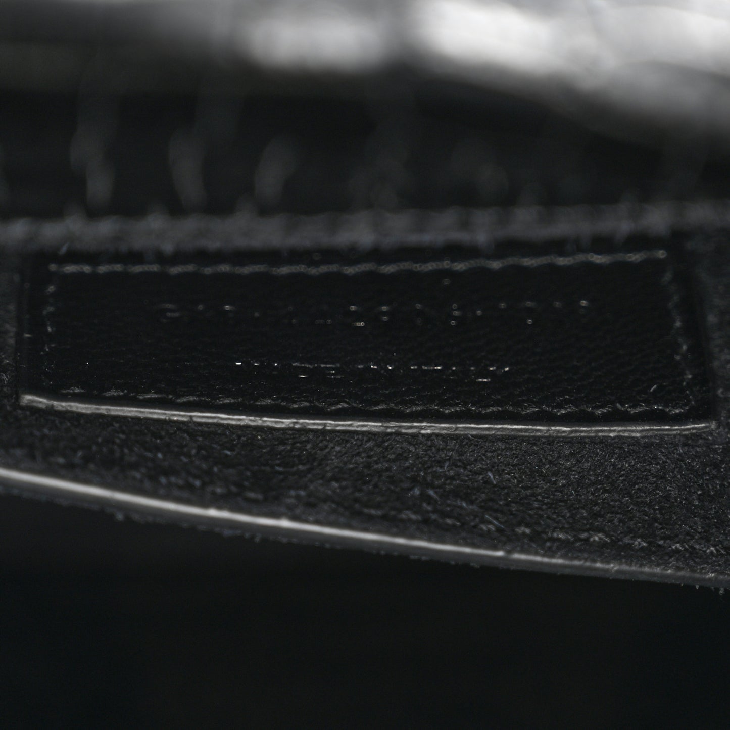Calfskin Crocodile Embossed Medium Monogram Sunset Black
