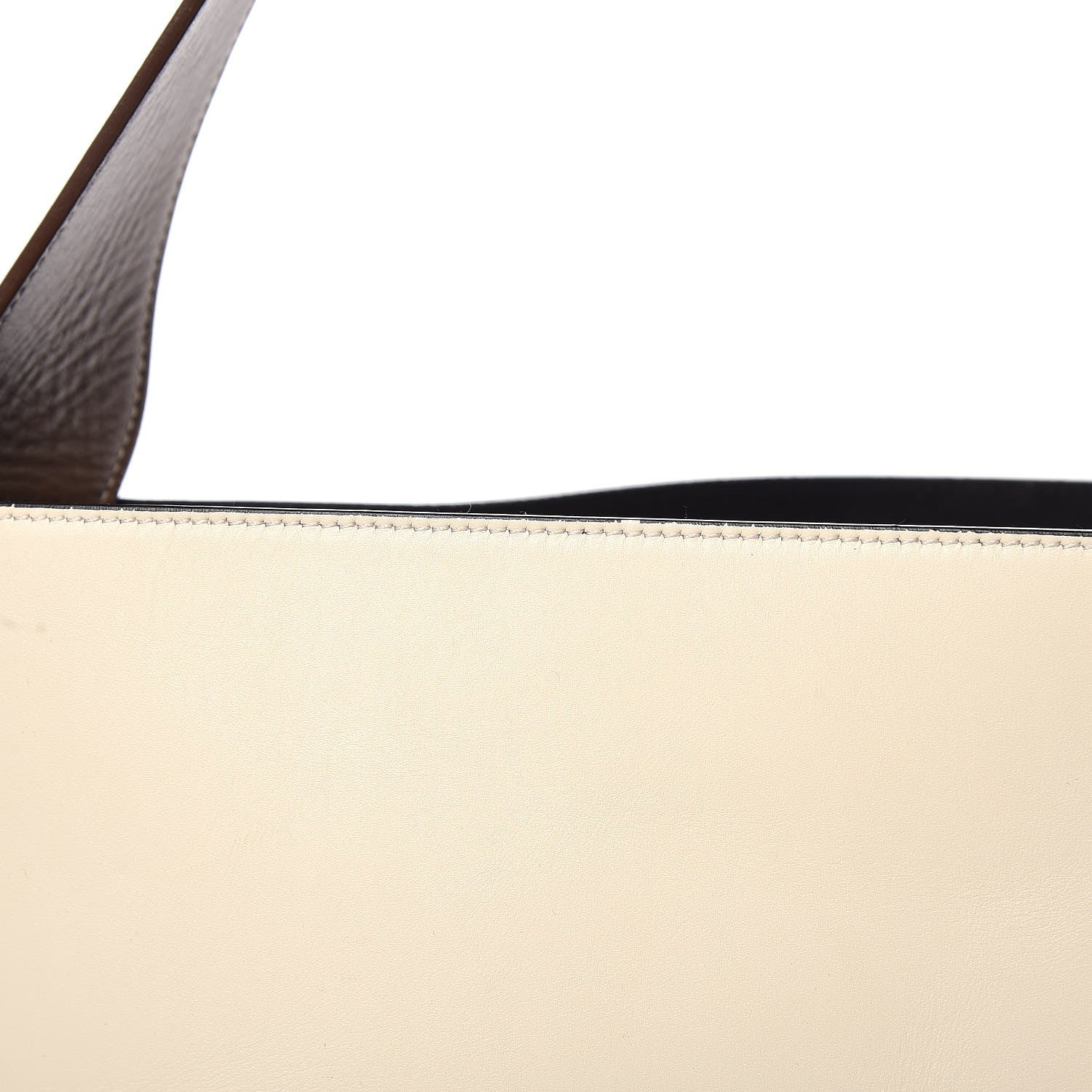 Celine Shiny Smooth Calfskin Twisted Cabas Ivory Black 9 of 13