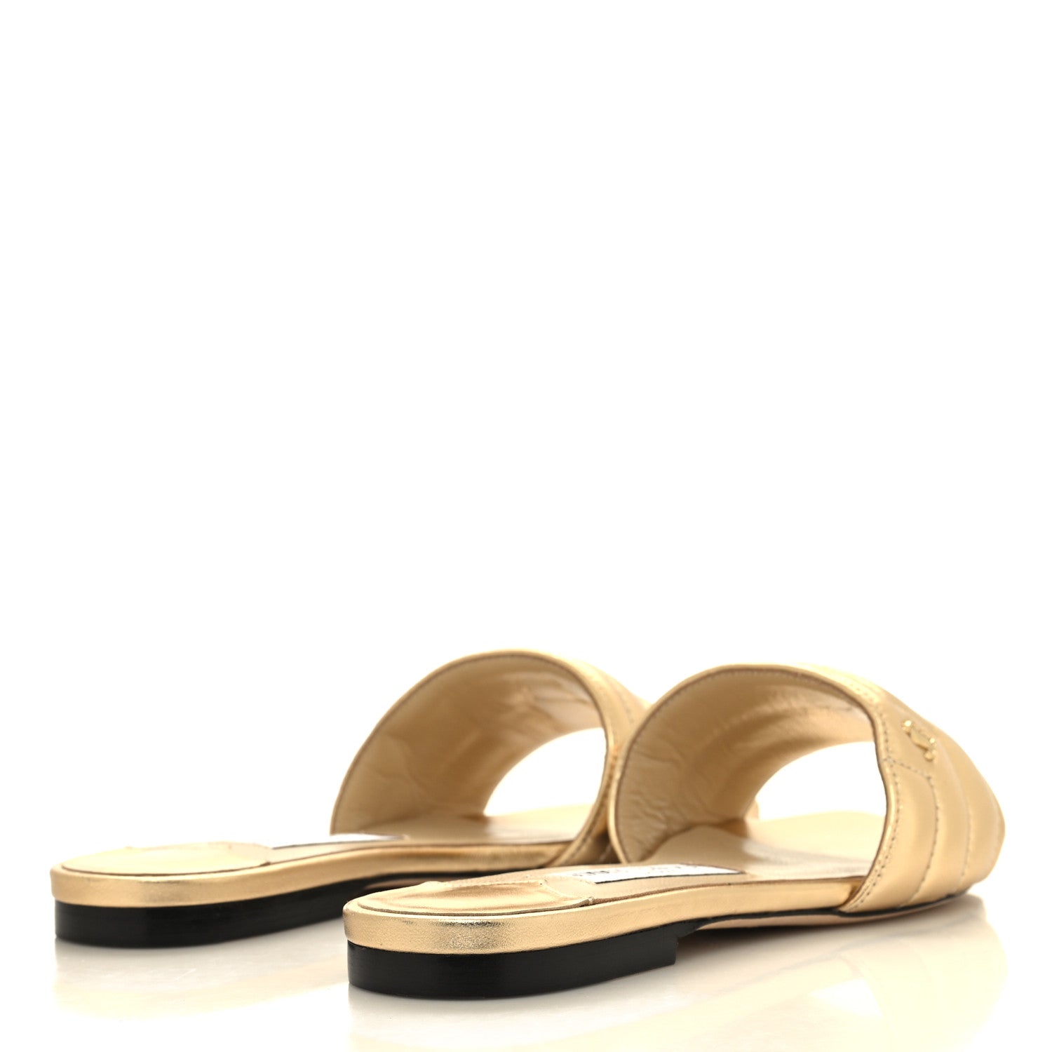 Jimmy Choo Nappa Themis Flat Sandals 37 Gold 4 of 7