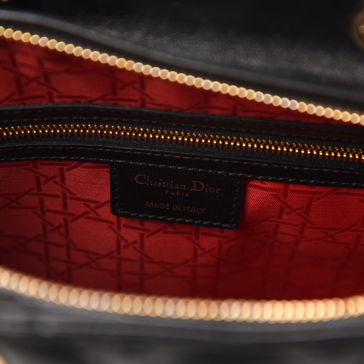 Lambskin Cannage Large Lady Dior Black
