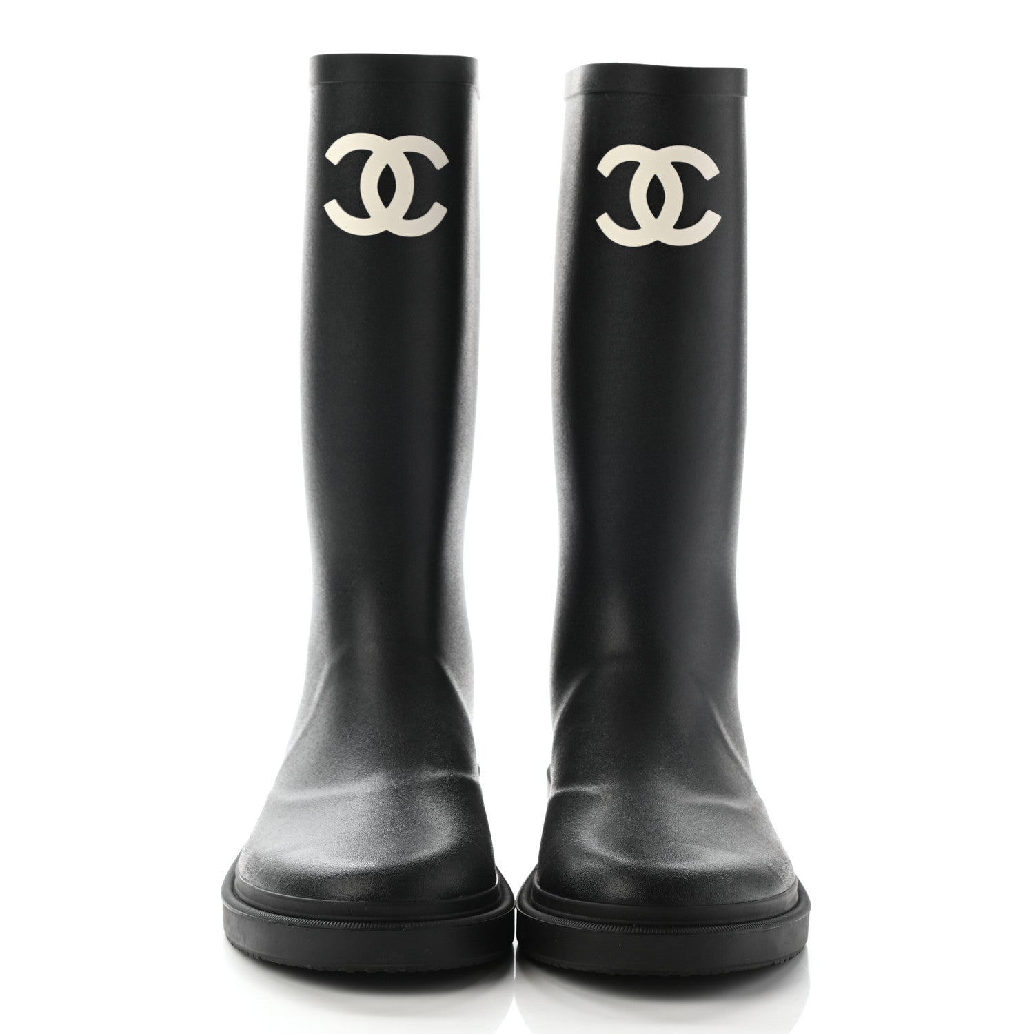 Chanel Caoutchouk CC High Boots 37 Black 2 of 10