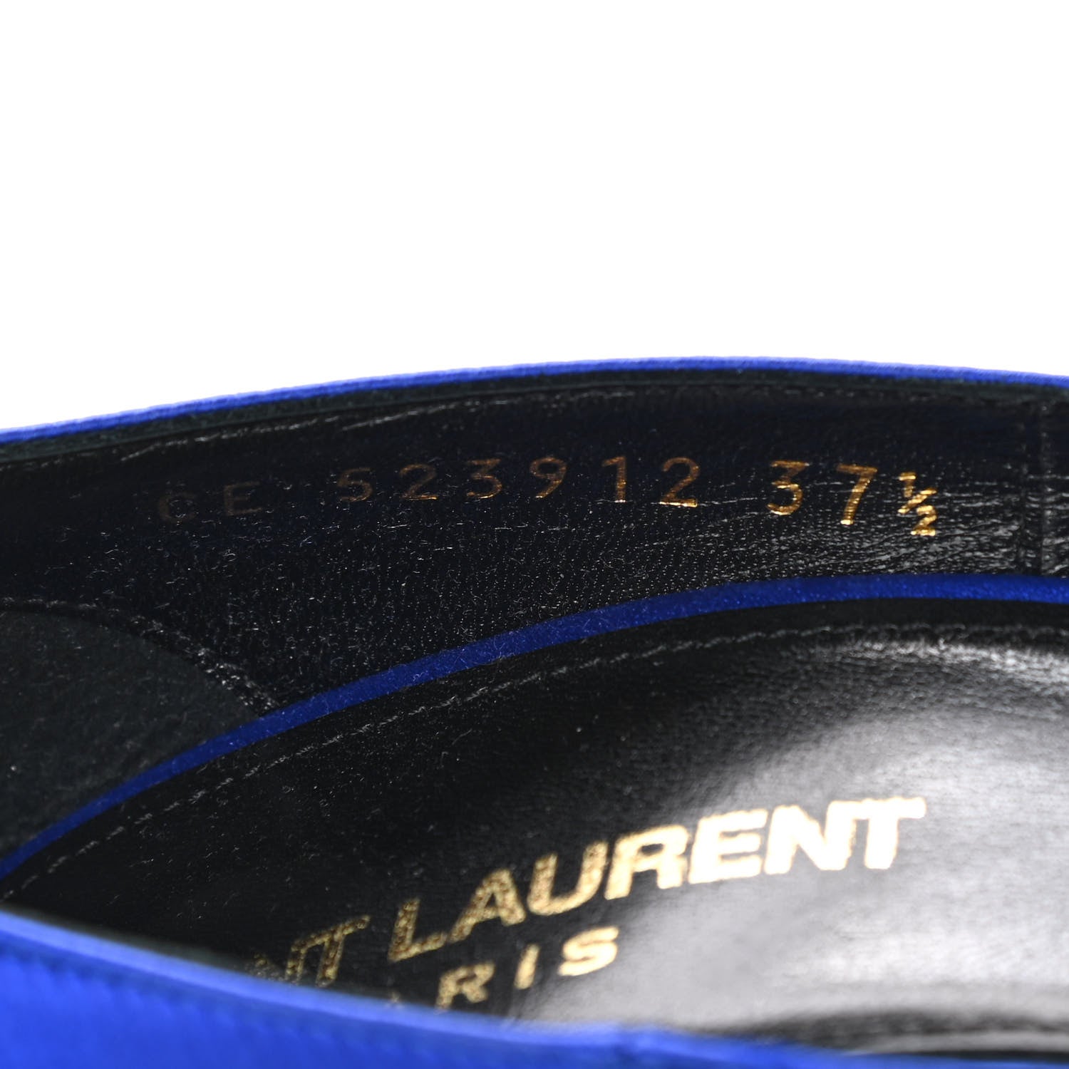 Saint Laurent Satin Crystal Embellished Tower 110 Pump 37.5 Blue 8 of 9