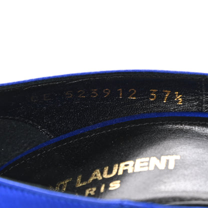 Saint Laurent Satin Crystal Embellished Tower 110 Pump 37.5 Blue 8 of 9