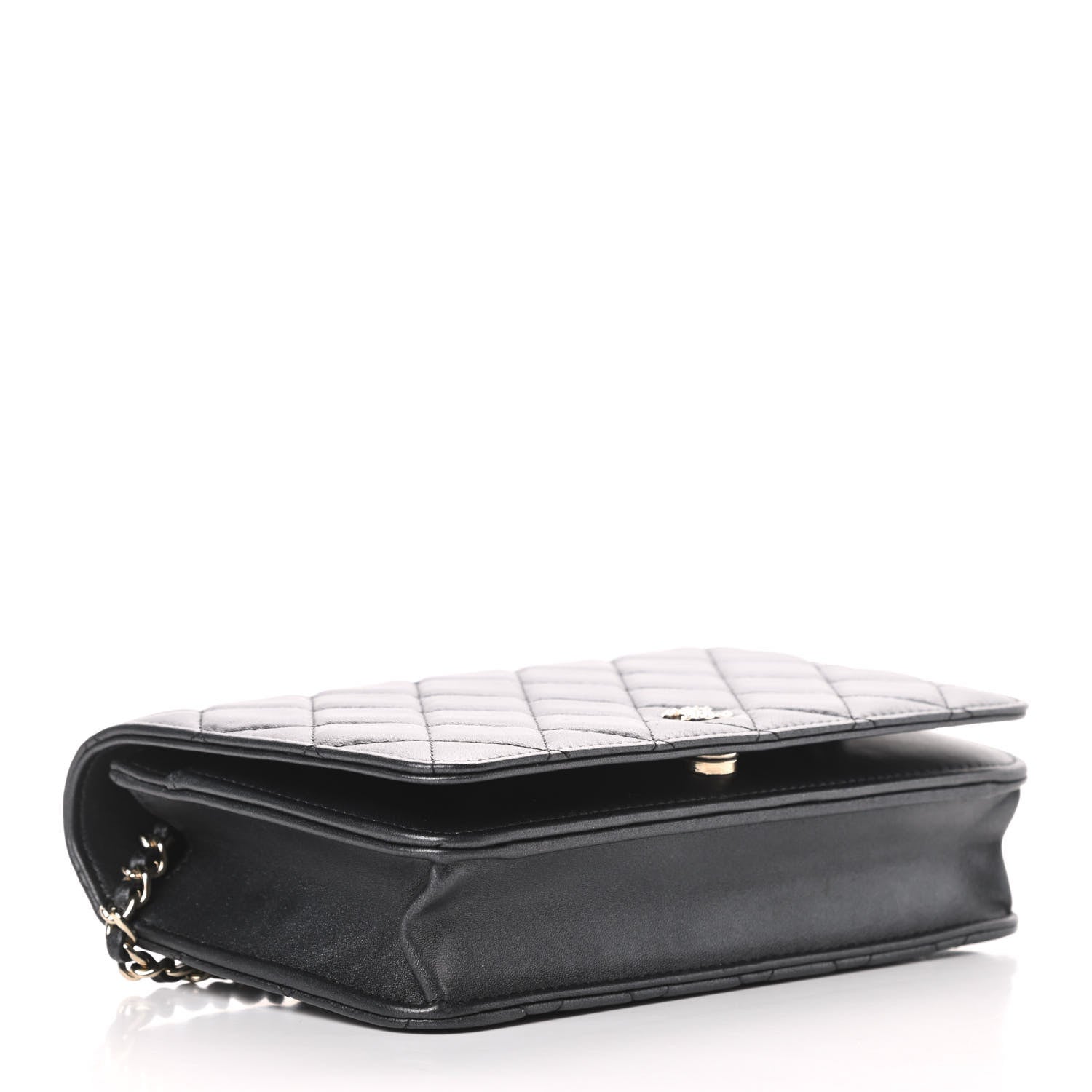 Chanel Iridescent Lambskin Quilted Pearl Wallet On Chain WOC Black 4 of 15